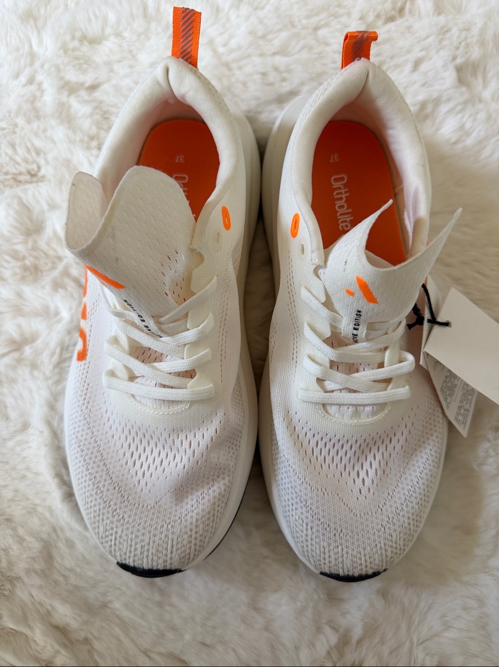 Zara Active Edition Ortholite White and Orange Mesh Athletic Shoes